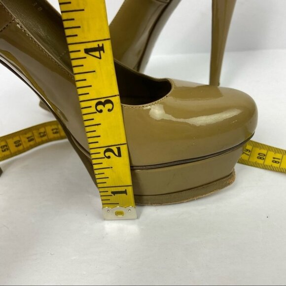 YSL Yves Saint Laurent Patent Leather Platform Pumps Size 8 YSL 5" Stiletto Heel - Picture 13 of 16